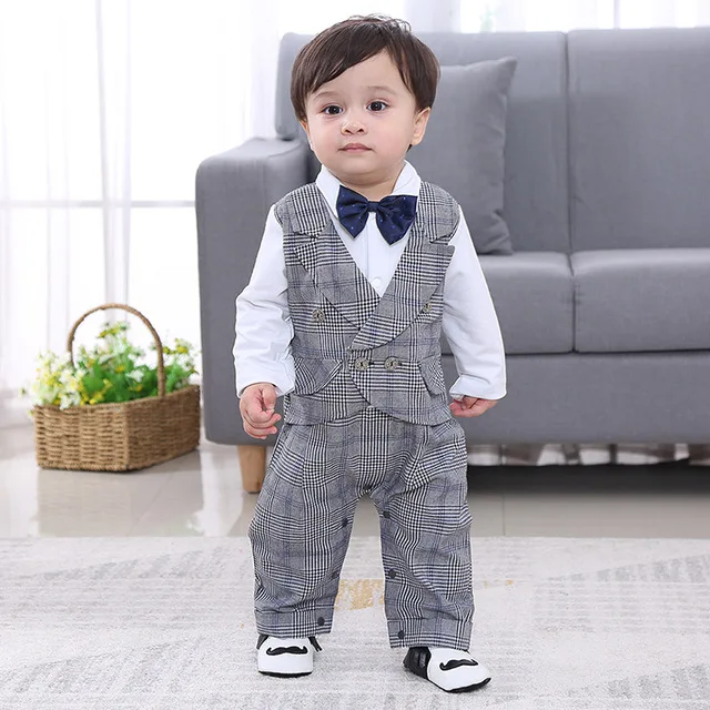 New Products Fashion Formal Clothes Toddler Children 3 Piece Suits Set For Baby Boy