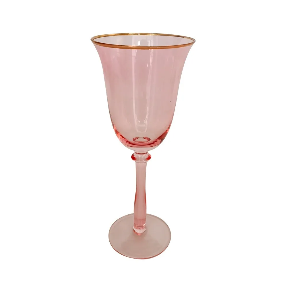 Crystal Ribbed Champagne Glass With Gold Rim Wholesale Luxury Custom Round Hammer Shape Flute Tulip Vintage For Restaurant Bar