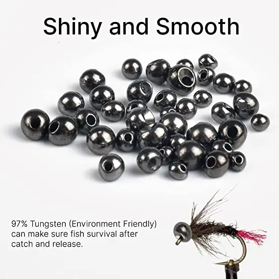 Customize Various Colors Jig Off Tungsten Beads Fly Tying Beads Fishing Tungsten Beads for Fly Fishing (B10)