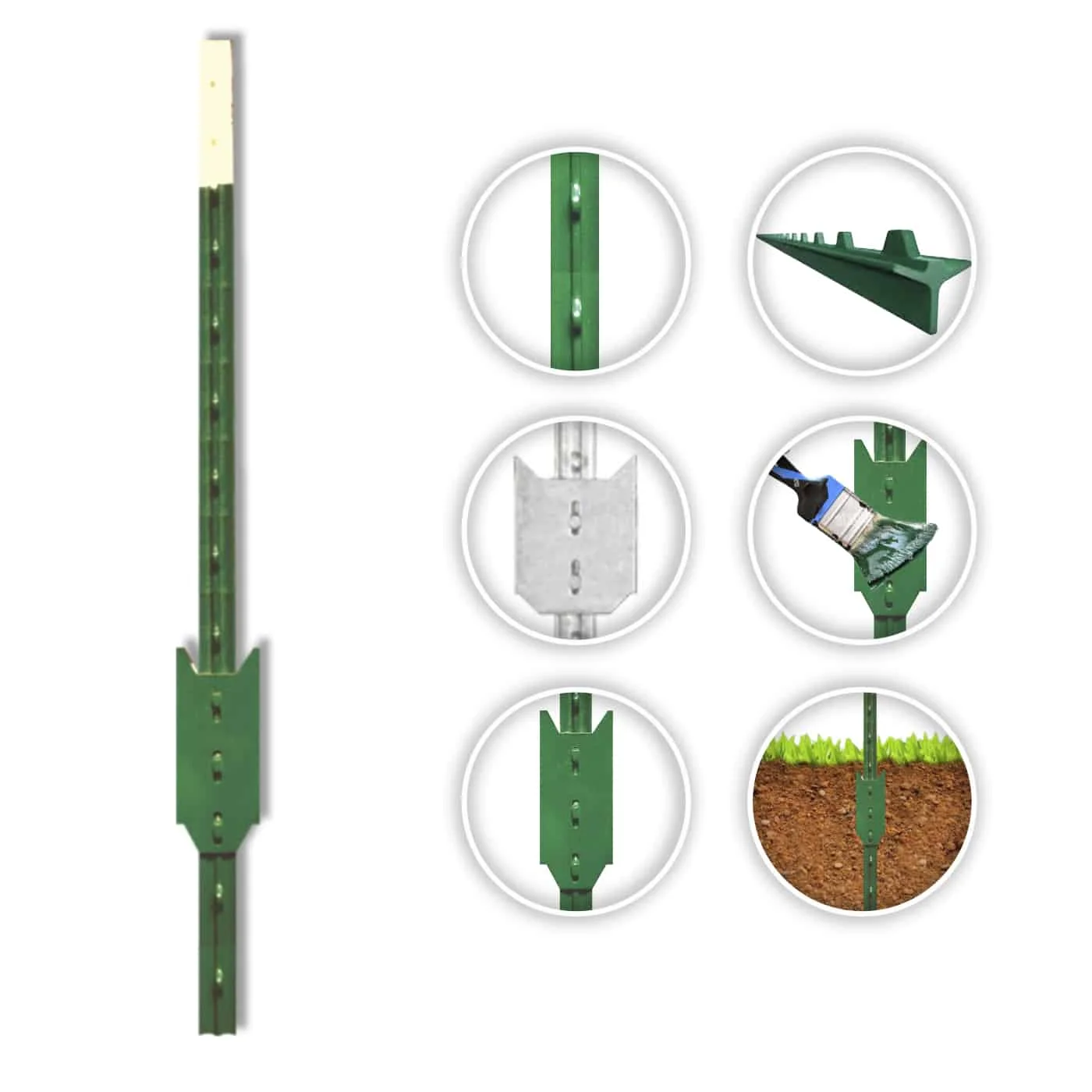 Chain link fence pole Galvanised farm femce corner post Poles with stay poles for cattle fence