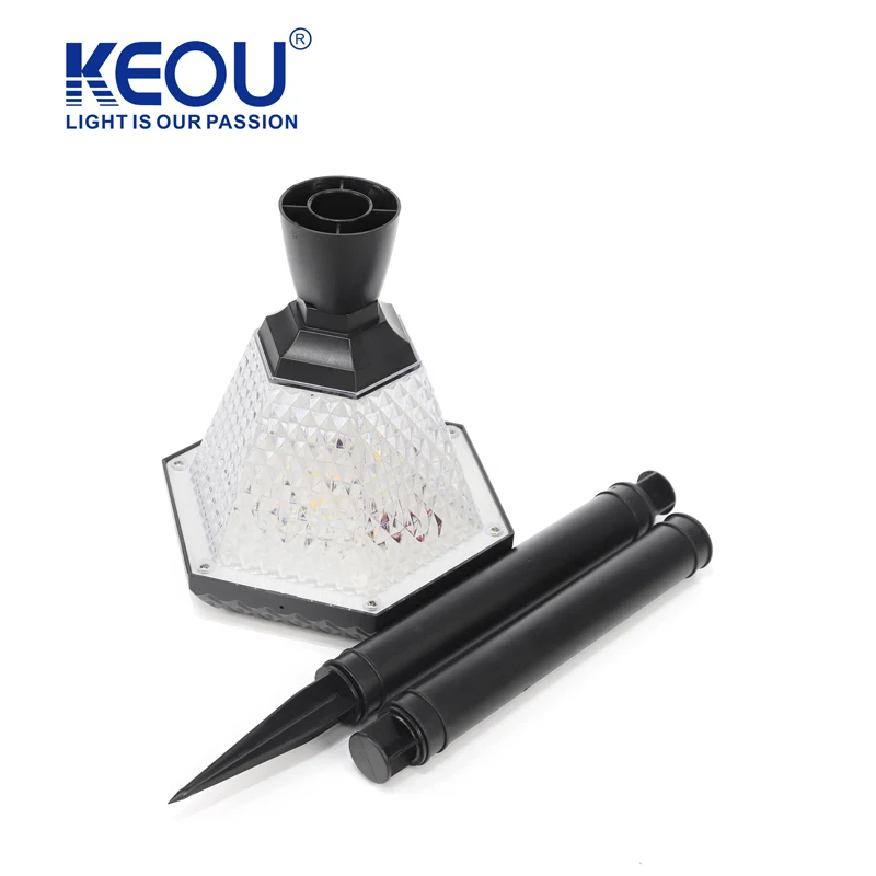 KEOU multi-mode solar garden light column, wall, floor plug, and middle column IP65 garden light