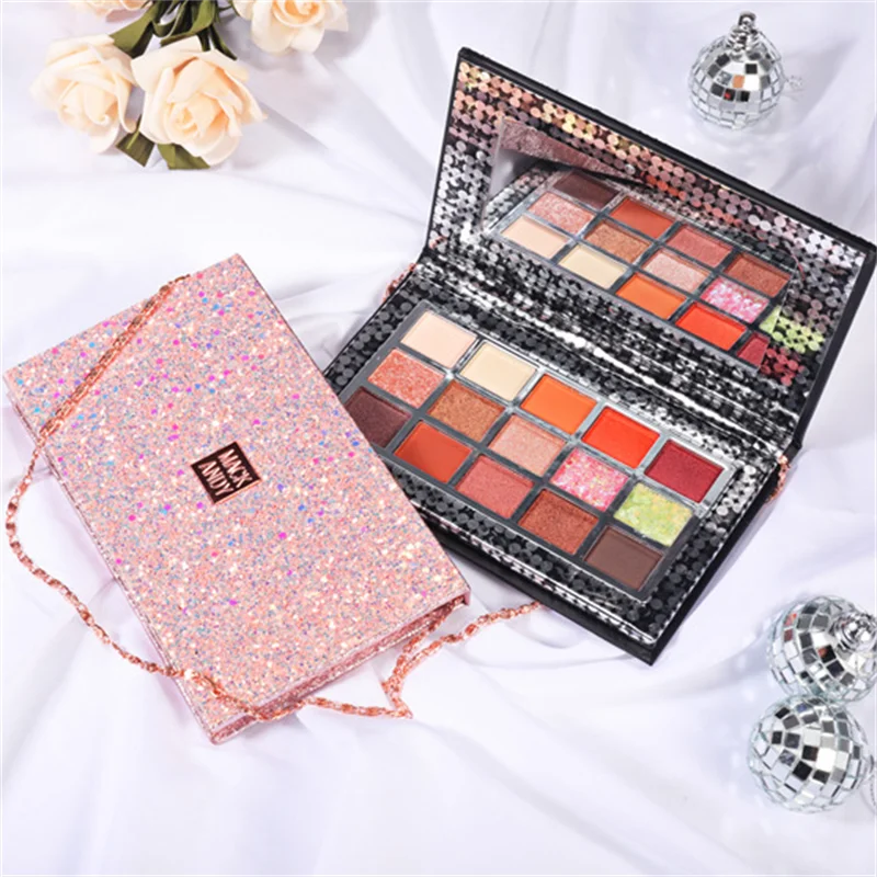 Wholesale 15 Color Diamond Eyeshadow Golden beauty eyeshadow palette glitter shimmer eye shadow makeup