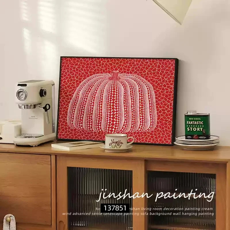 Pumpkin desktop painting restaurant art niche decorative painting living room background wall painting entrance high-end