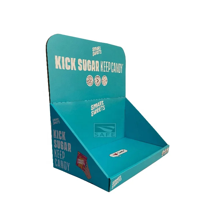 Hot Selling Oem Cardboard Counter Display for Candy Corrugated Table Display Box