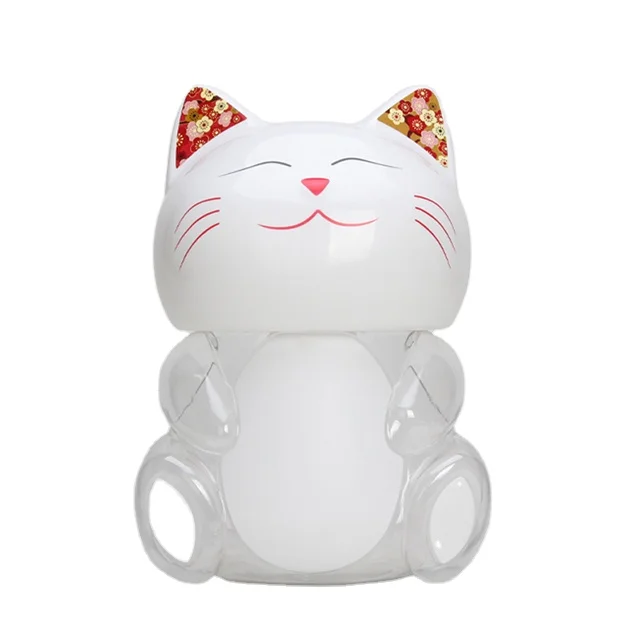 1.2L 2L kids cute animal cartoon pig bear cat cow shape food fruit pudding jelly jar with bank candy bottle