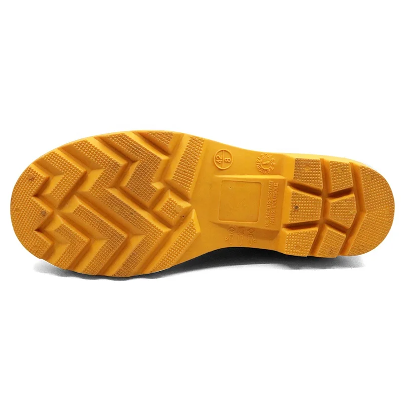 CE verified oil acid alkali resistant waterproof puncture proof lace up pvc safety rain shoes with steel toe cap