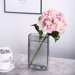 Wholesale modern desktop decorative handblown rectangular glass vases coloured glass vase home decoration