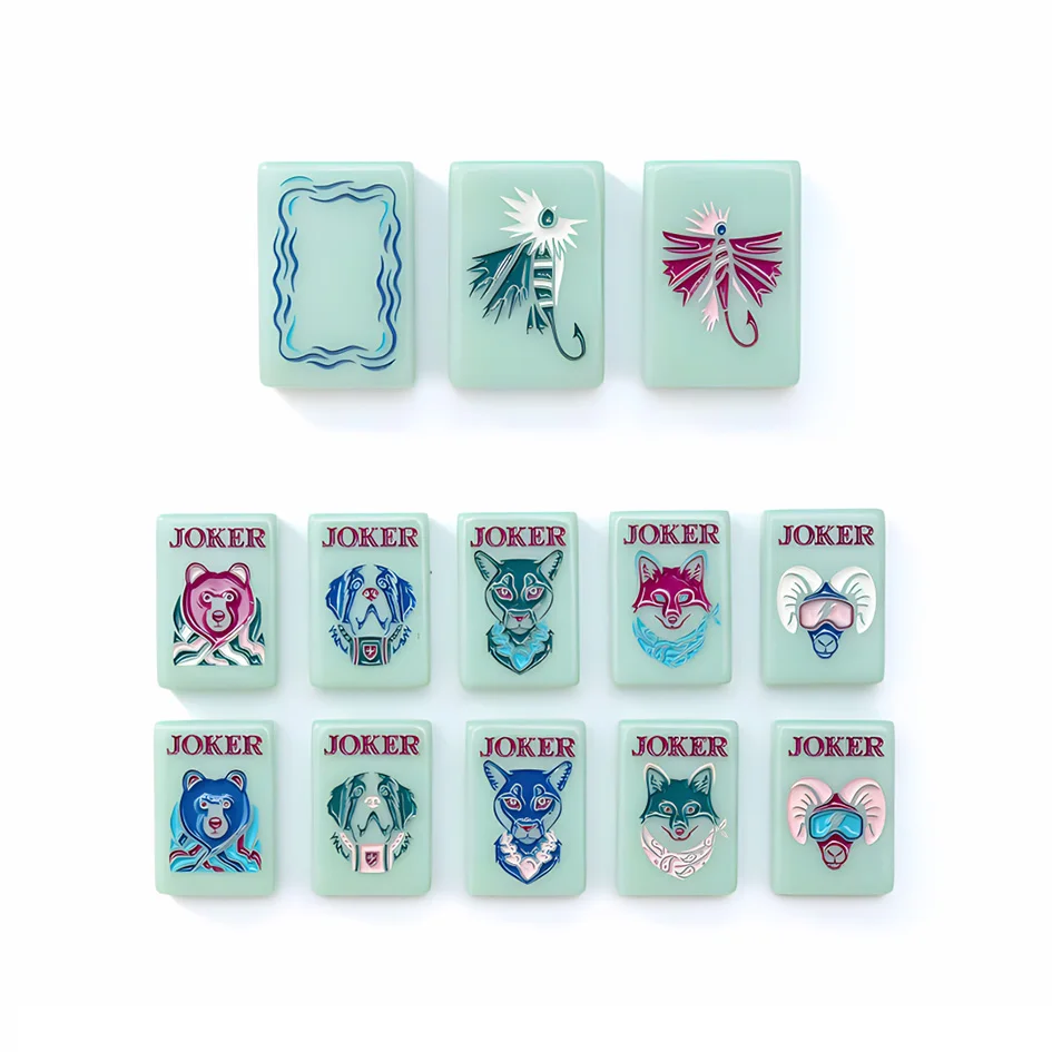 Factory Custom Mahjong Tiles Singapore Malaysia Chinese American For Sale OEM Print And Engraved Acrylic Mahjong Sets