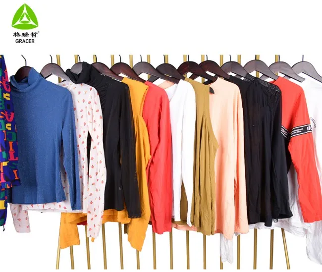 fashion wholesale used clothes factory bulk clothing used tops shirt for women