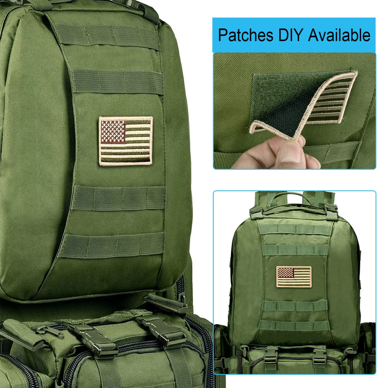 Large 60L Water Bottle Accessories Survival CVLIFE Tactical Backpack Detachable Bag Rucksack Assault Pack With Molle System