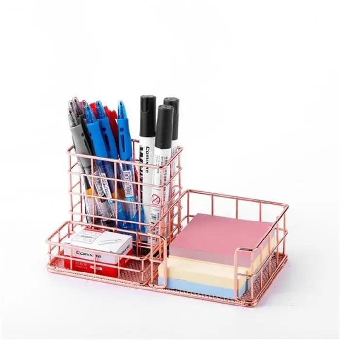 Поо приемлемые милые держатели для ручек сетчатые офисные принадлежности Настольный органайзер металлический проволочный канцелярский держатель лучшего качества