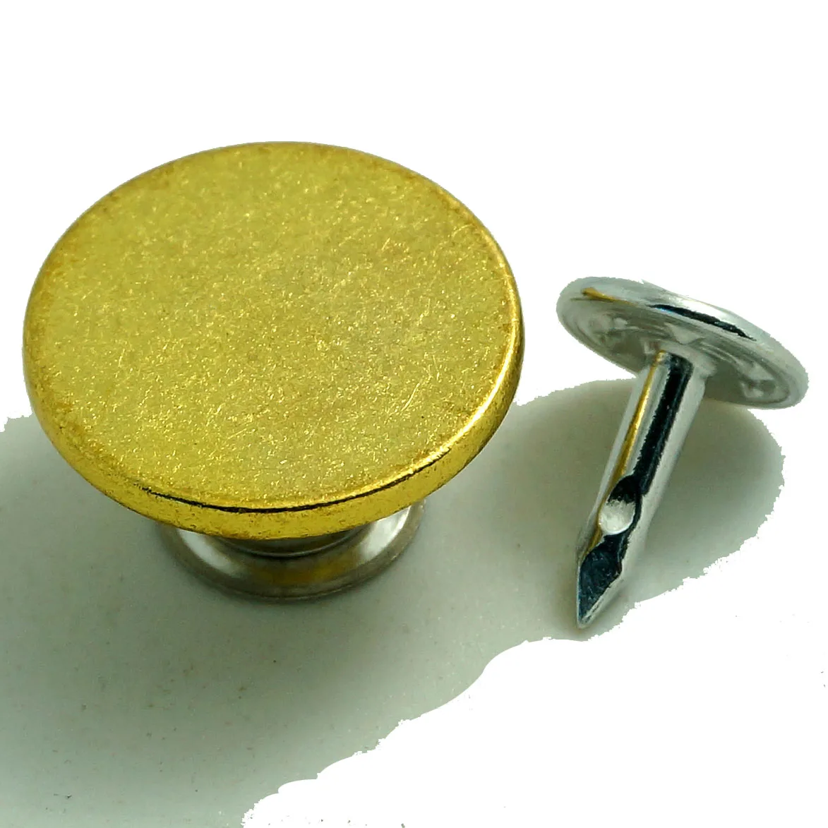 Custom logo embossed vintage brass silver denim jeans buttons and rivets for garment