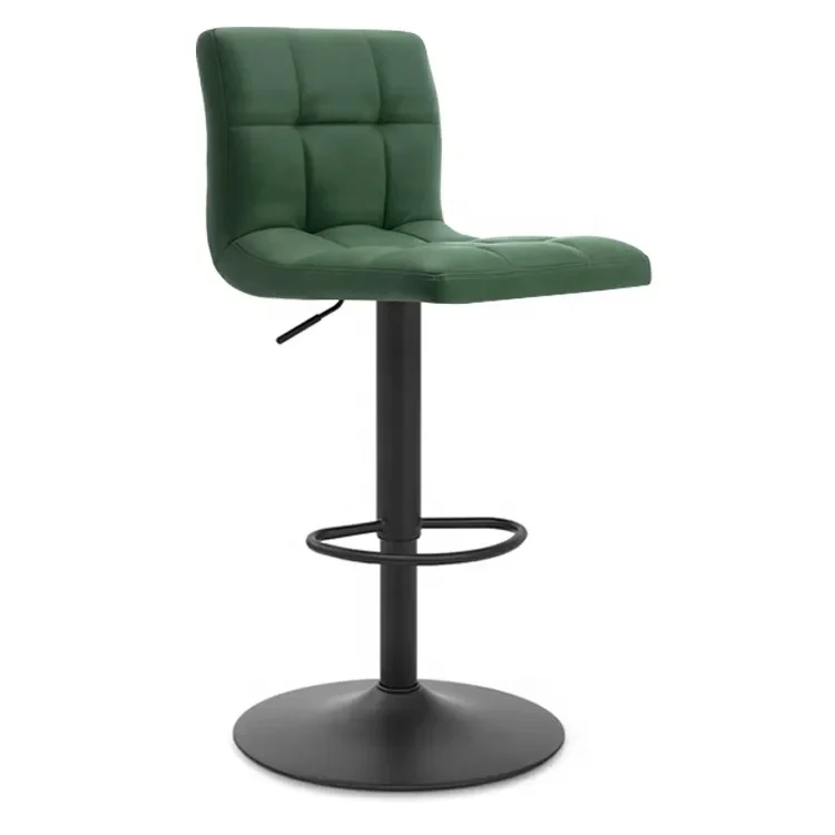 2023 Eu Warehouse Modern Kitchen Counter Chair Set Steel Frame Bar Chairs Height Adjustable White Bar Stools with Footrest