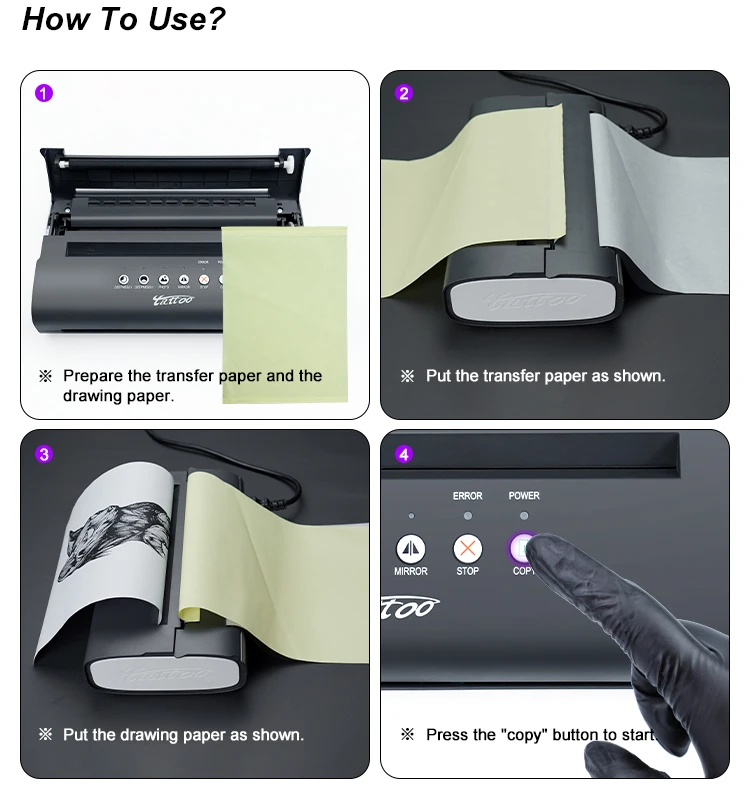 Tattoo transfer machine thermal copier stencils copy device drawing printer thermal copy paper tools