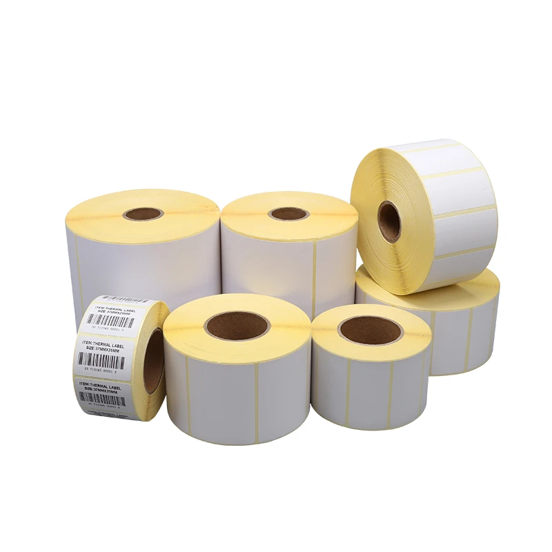 High quality 70gsm semi gloss self adhesive paper label sticker rolls for shipping barcode labels