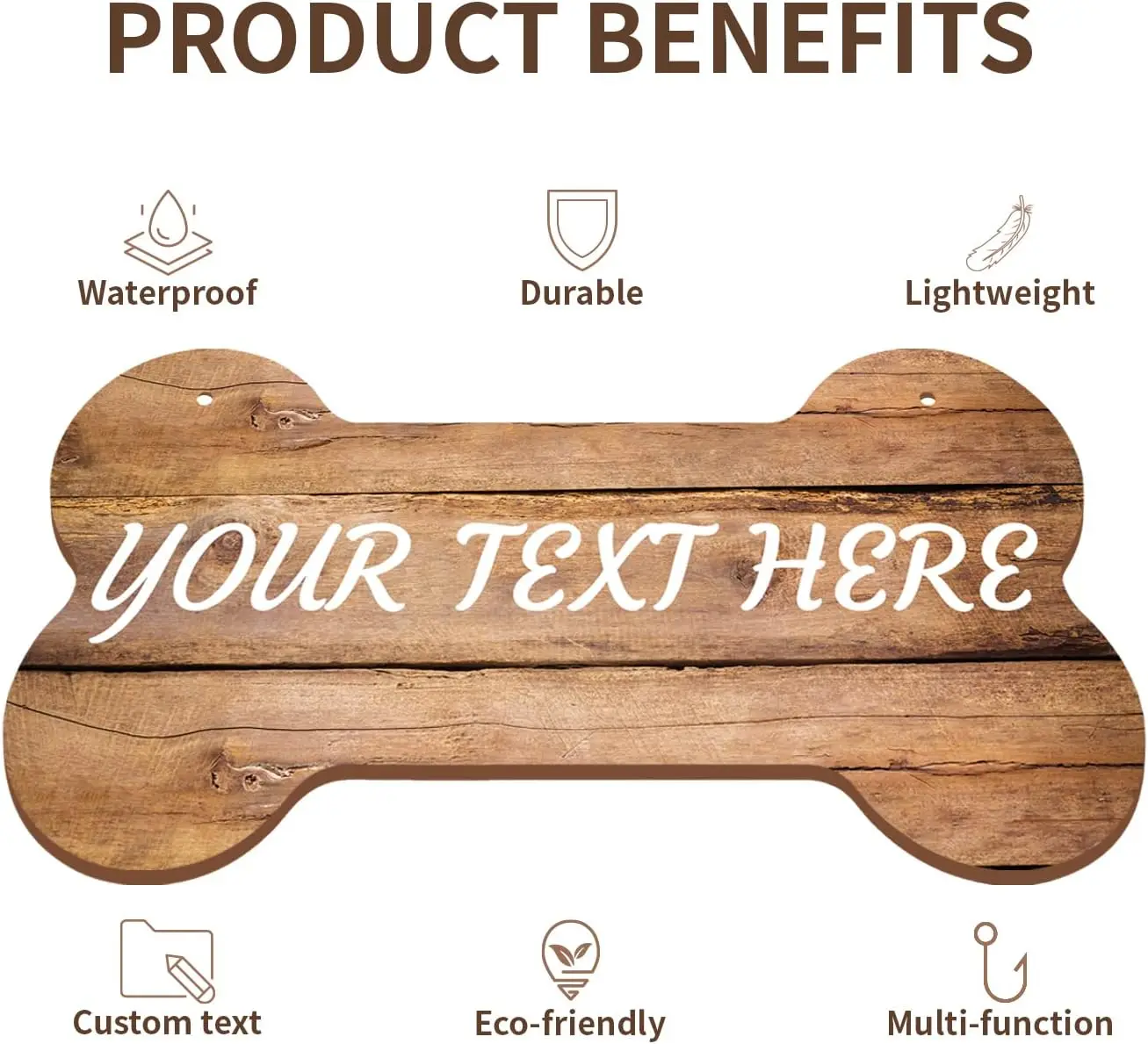 Personalized Custom Wood Text Sign Blank Bone Wood Sign Farmhouse Decor Home Kitchen Rustic Wall Decor