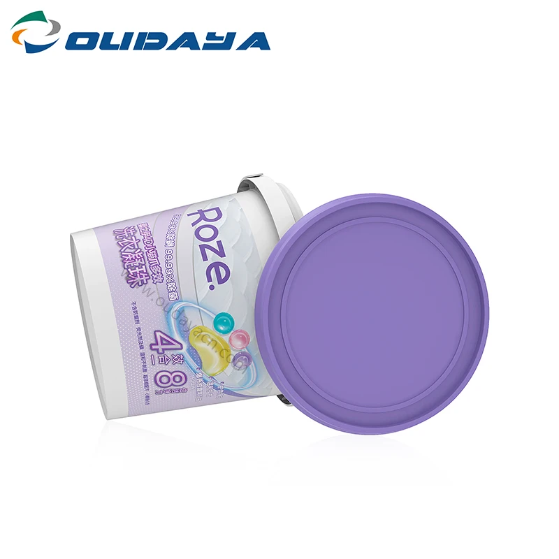 1L plastic Reusable plastic Durable Round Powder Detergent Bucket Washing Powder Container handle lid
