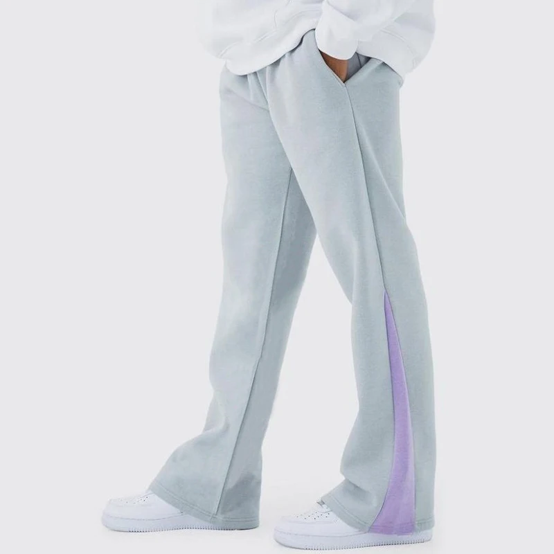 Casual Custom Wide Leg Track Pants Mens Blank Stacked Flared Sweatpants Loose Joggers Men