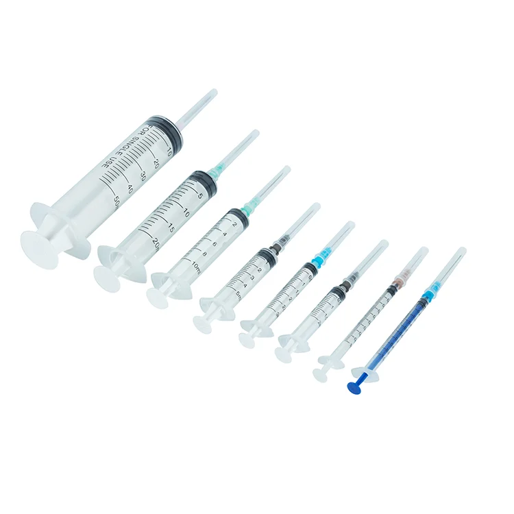 Disposable Medical Plastic Luer Slip Syringe With Needle Injection