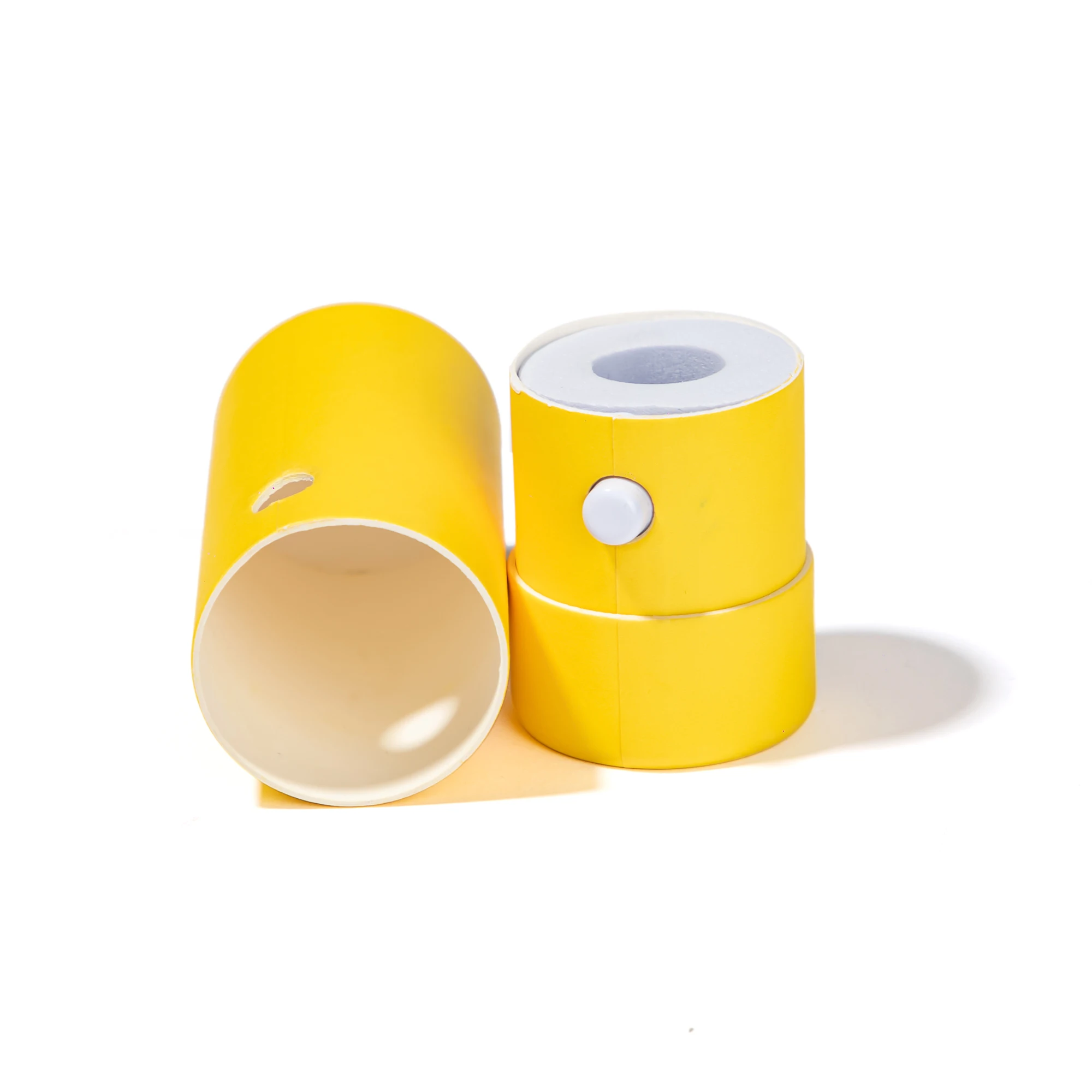 Child Resistant Custom Cardboard Tube Herb Container Joint Paper Tube With Childproof Button Eva Insert Protection
