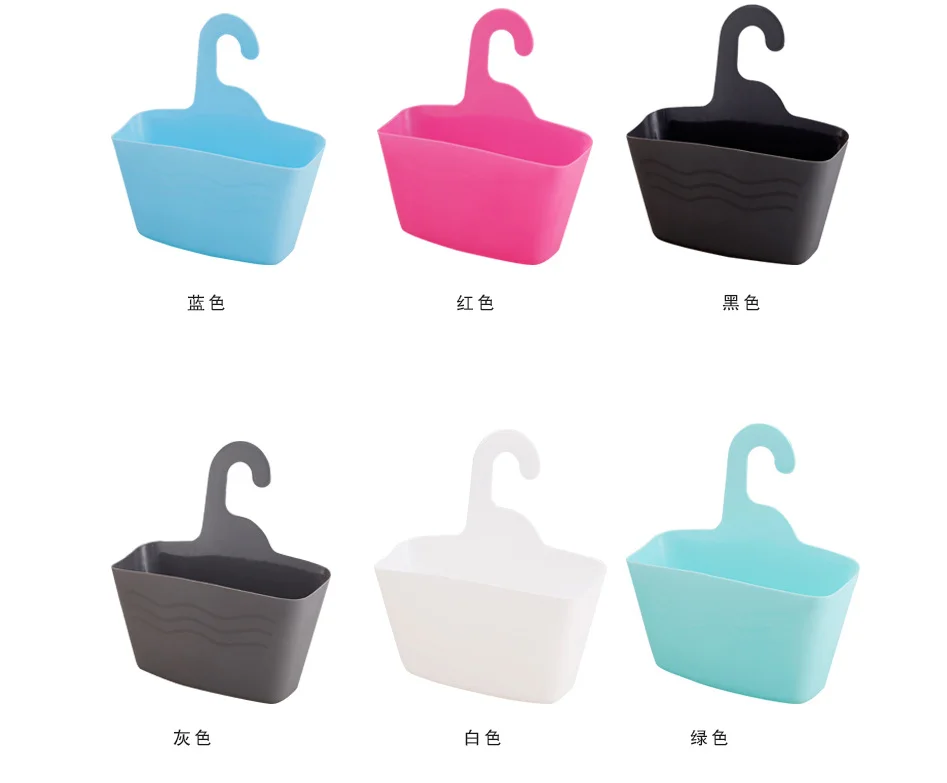 Bathroom Storage Organizer Basket Hanging Shower Caddy Shelf With Hooks Hanging Plastic Storage Basket