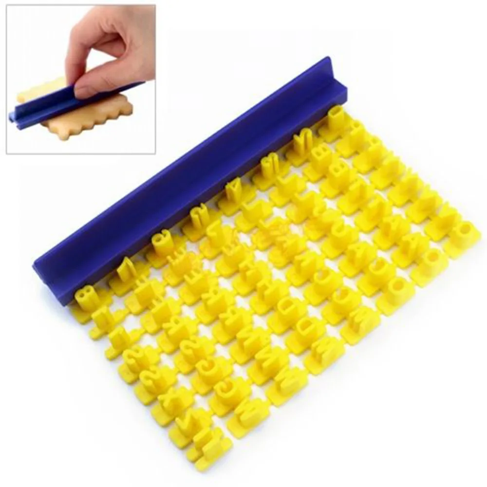 DIY Alphabet Plastic Cake Mould Letter Impress Biscuit Cookie Mould Cutter Press Stamp Embosser Fondant Mold