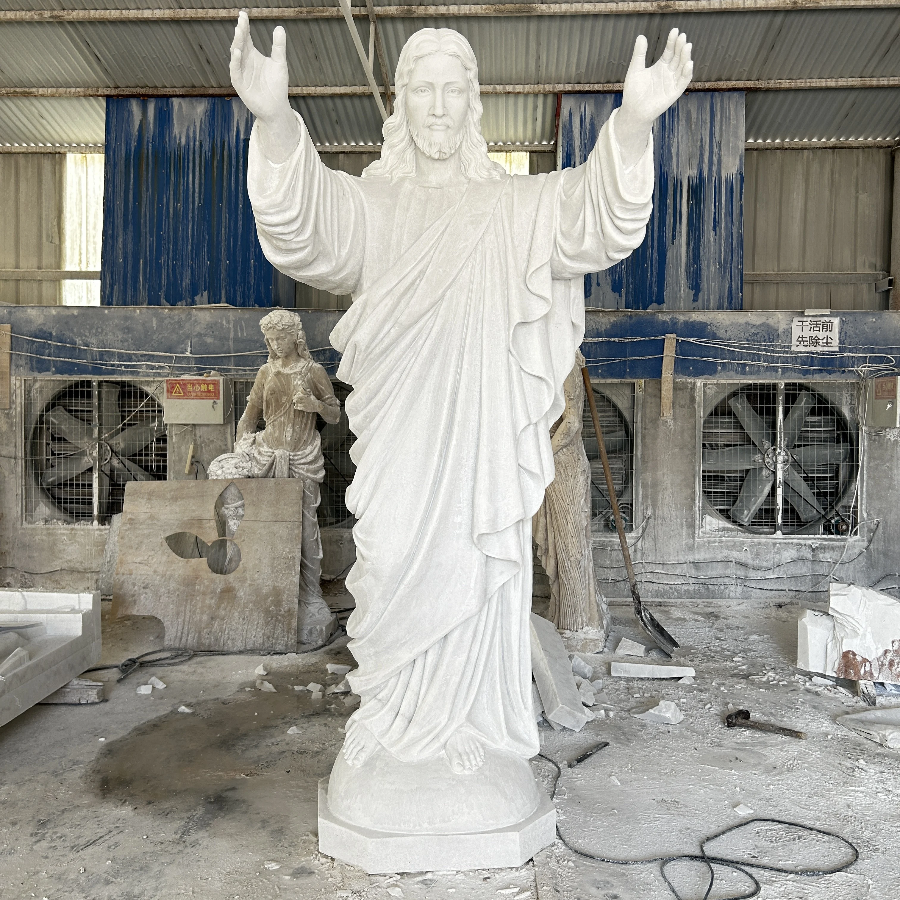 In stocks 7feet 214cm Religious Decoration Marble Jesus Statue Natural Stone Jesus Sculpture