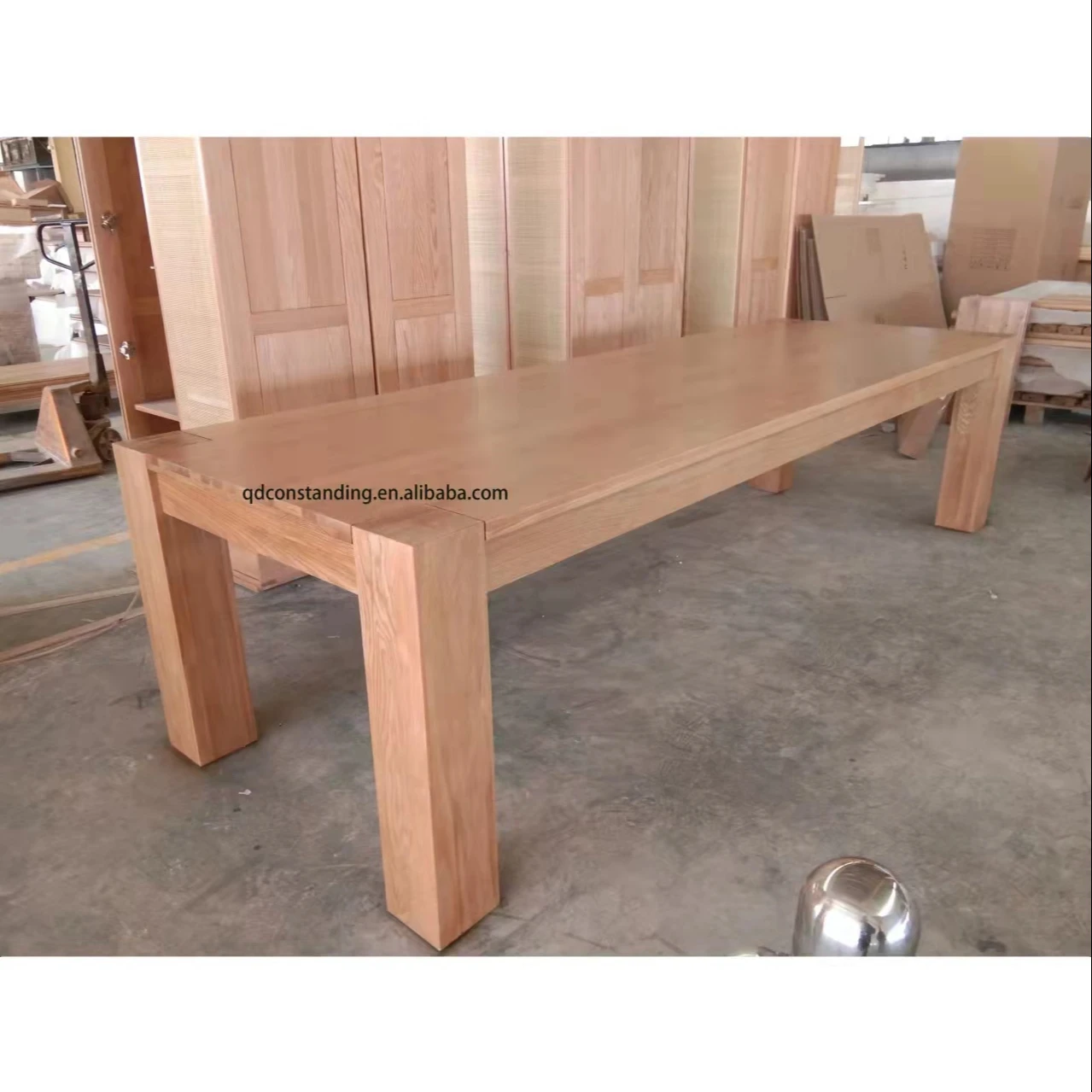 Villa Patio Furniture Chunky Oak Rustic Wood Luxury Dining Table