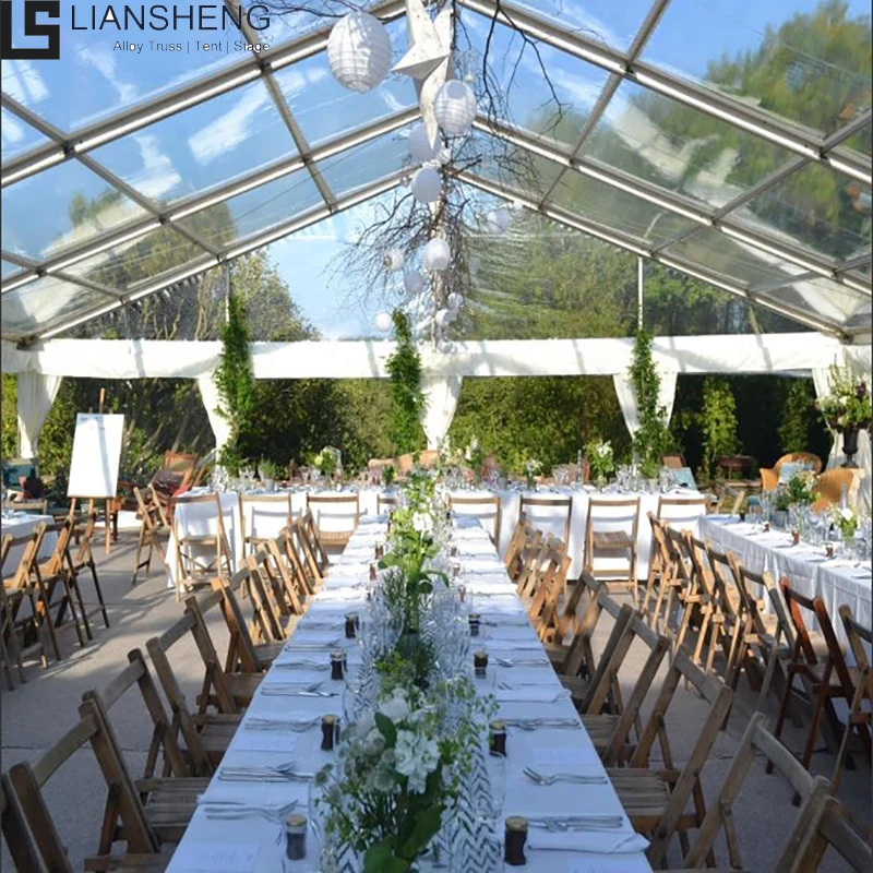 Luxury party wedding clear PVC black frame large tent Curved herringbone color optional aluminum steel frame event marquee tent