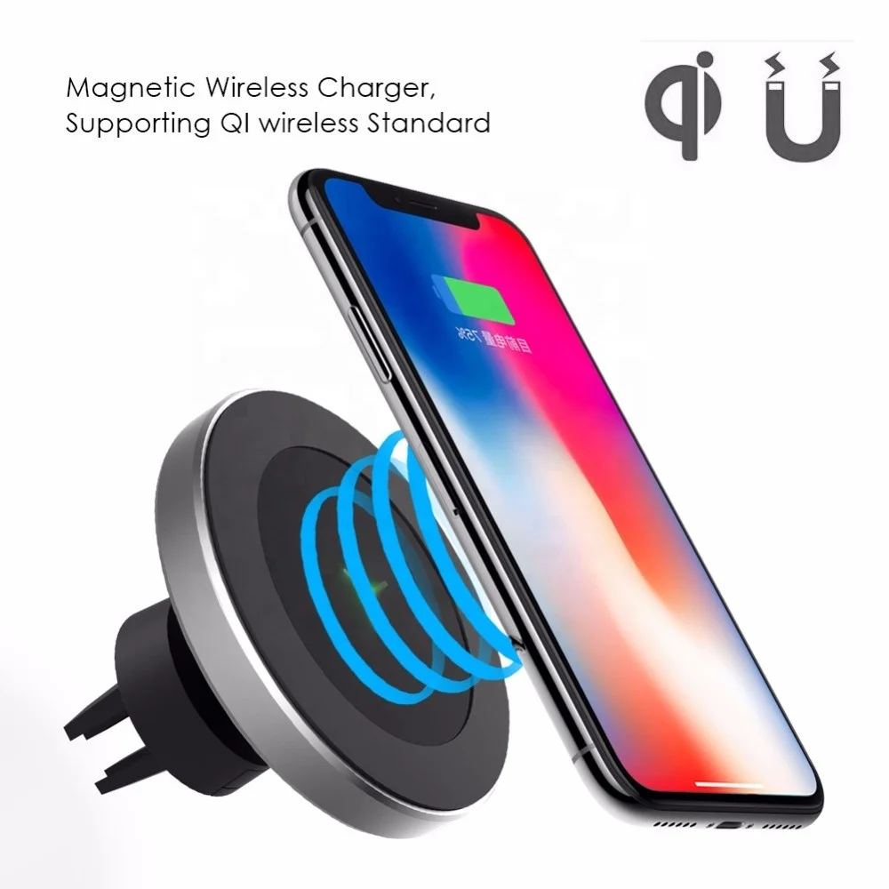 Vnew portable car holder 10W fast charging W5 wireless magnetic car Chargers for Samsung