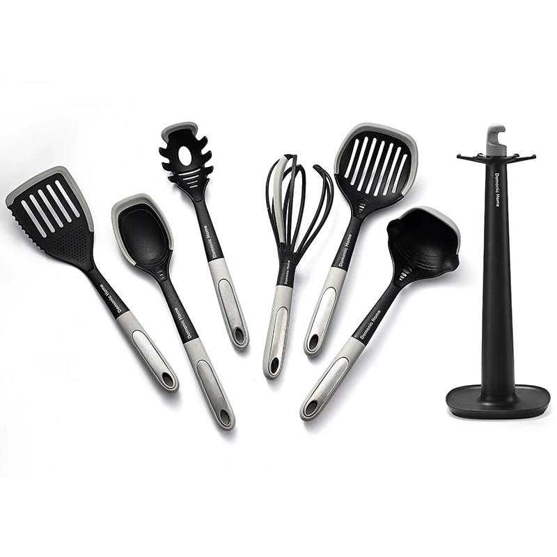 
New design silicone edge nylon tools Heat-resistant kitchen utensil set silicone kitchen utensil set 