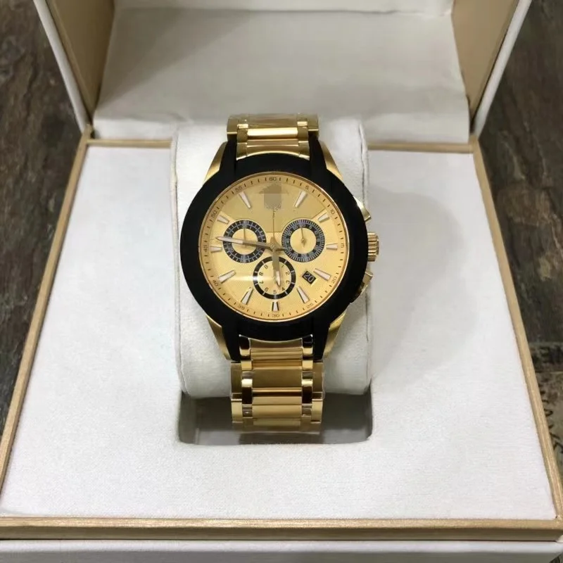 Luxury Gold Man Quartz Watches Chronograph Stainless Steel Waterproof Wrist Watch for Men Fashion Montre Homme