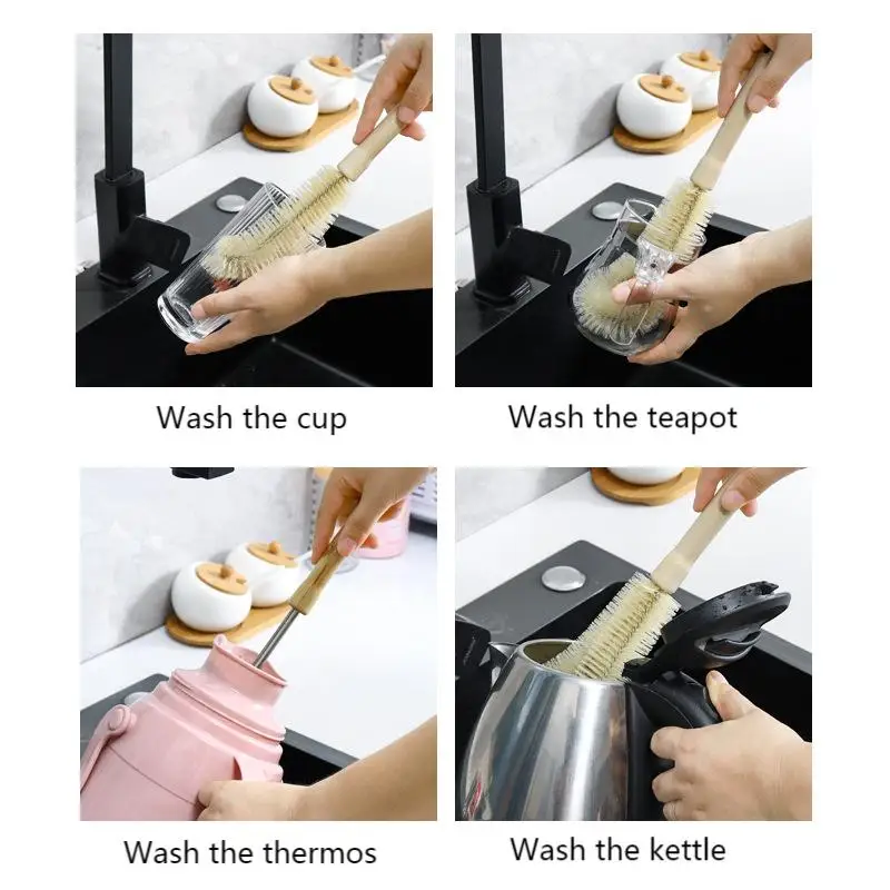 Hot Selling in European and American Markets Bamboo Handle Nylon Cup Brush