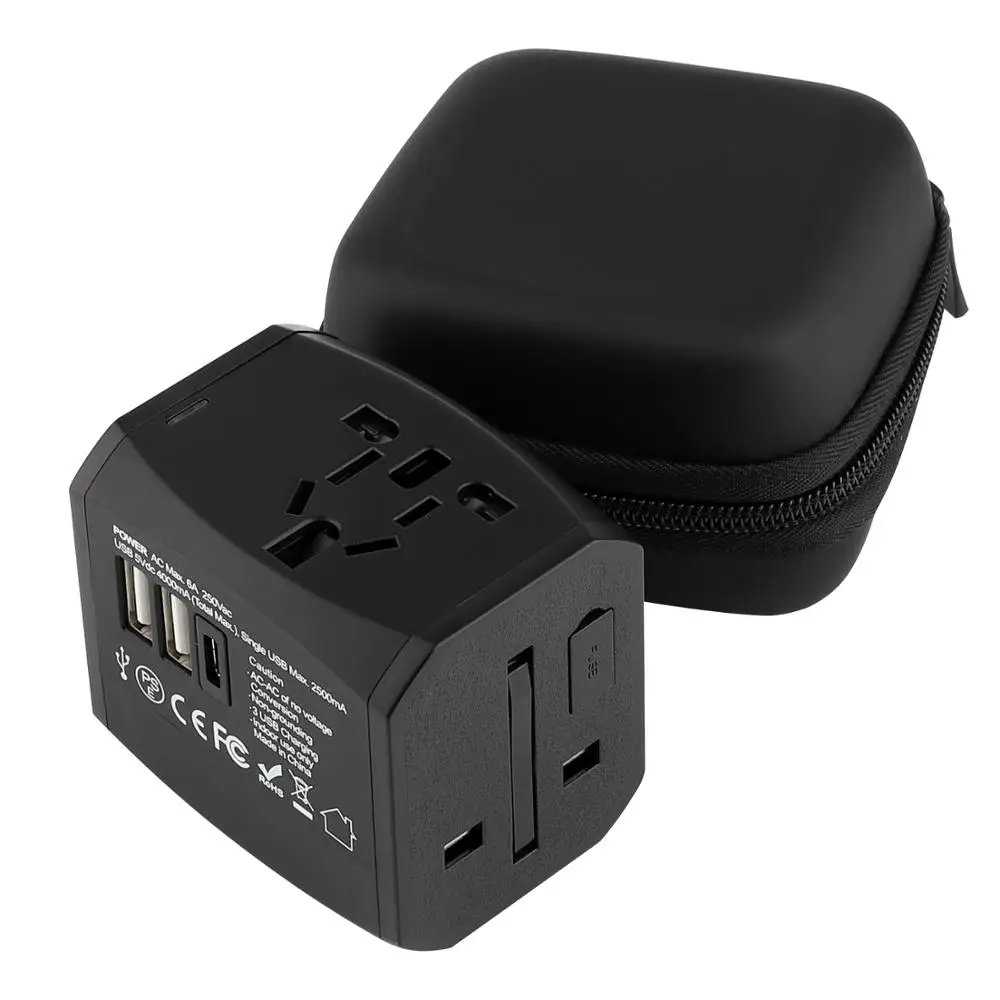 Дорожный адаптер BS8546 5v4000mA 3 usb 3,0, универсальное Европейское дорожное зарядное устройство, адаптер питания, вилка