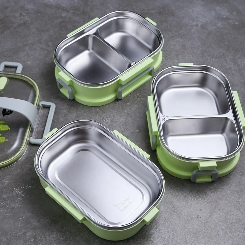 304 Stainless Steel Airtight Food Container Kids Bento Box With Compartments Stackable  Bento Lunch Box
