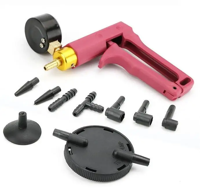 Hot Selling Hand Held Vacuum Pump Tester Set Vacuum Gauge and Brake Bleeder Kit for Automotive with Adapters Case