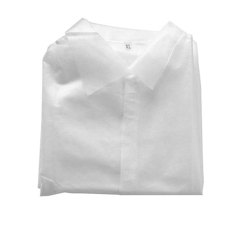 China manufacturer non woven disposable lab coat 30gsm with elastic cuff