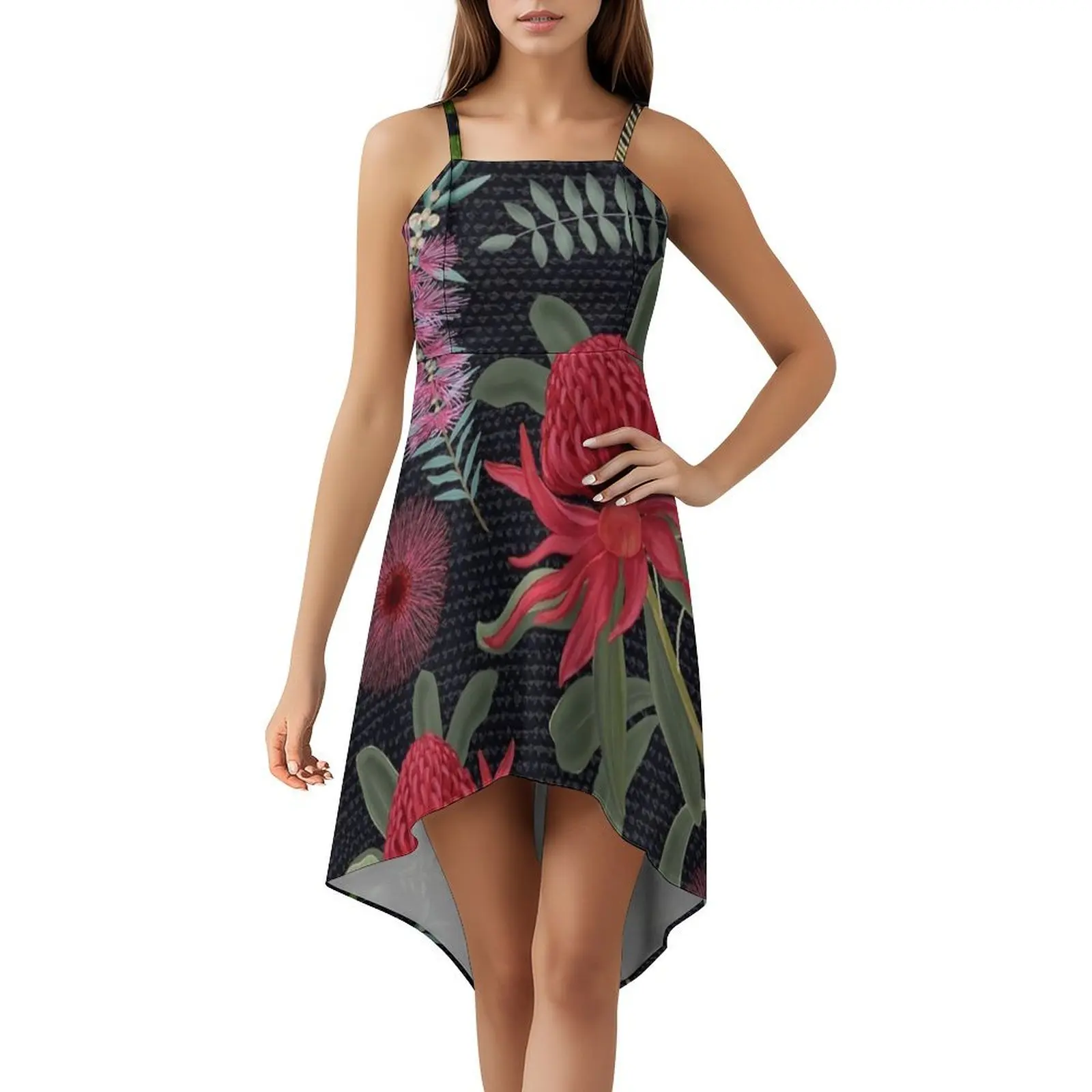 2024 Latest Models Polynesian Elei Tribal Design Custom High Quality Fashion Trendy Casual Sexy Women Dovetail Skirt Dress