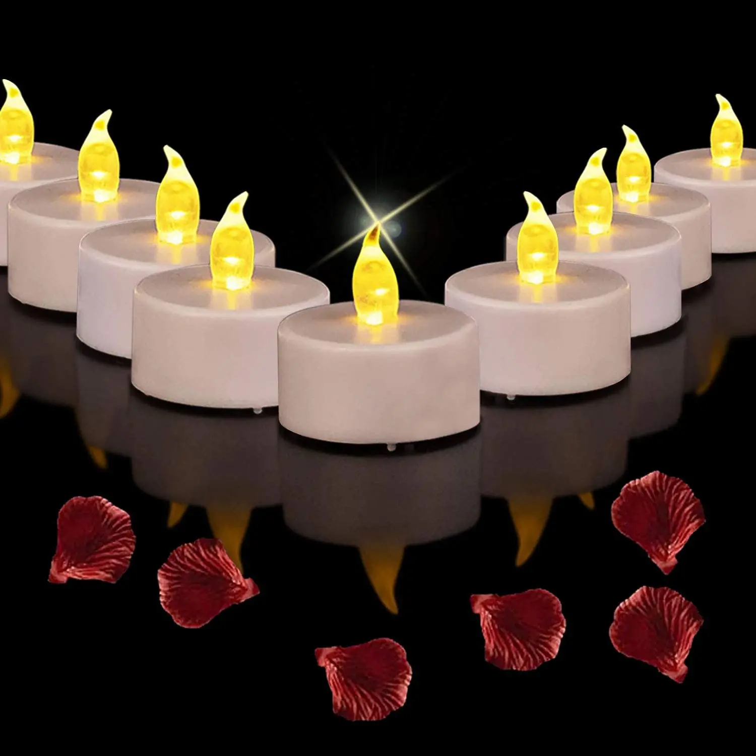 Wholesale Electric Flameless LED Tealight Candle yellow Flickering led candles Decorative Candle for Christmas wedding