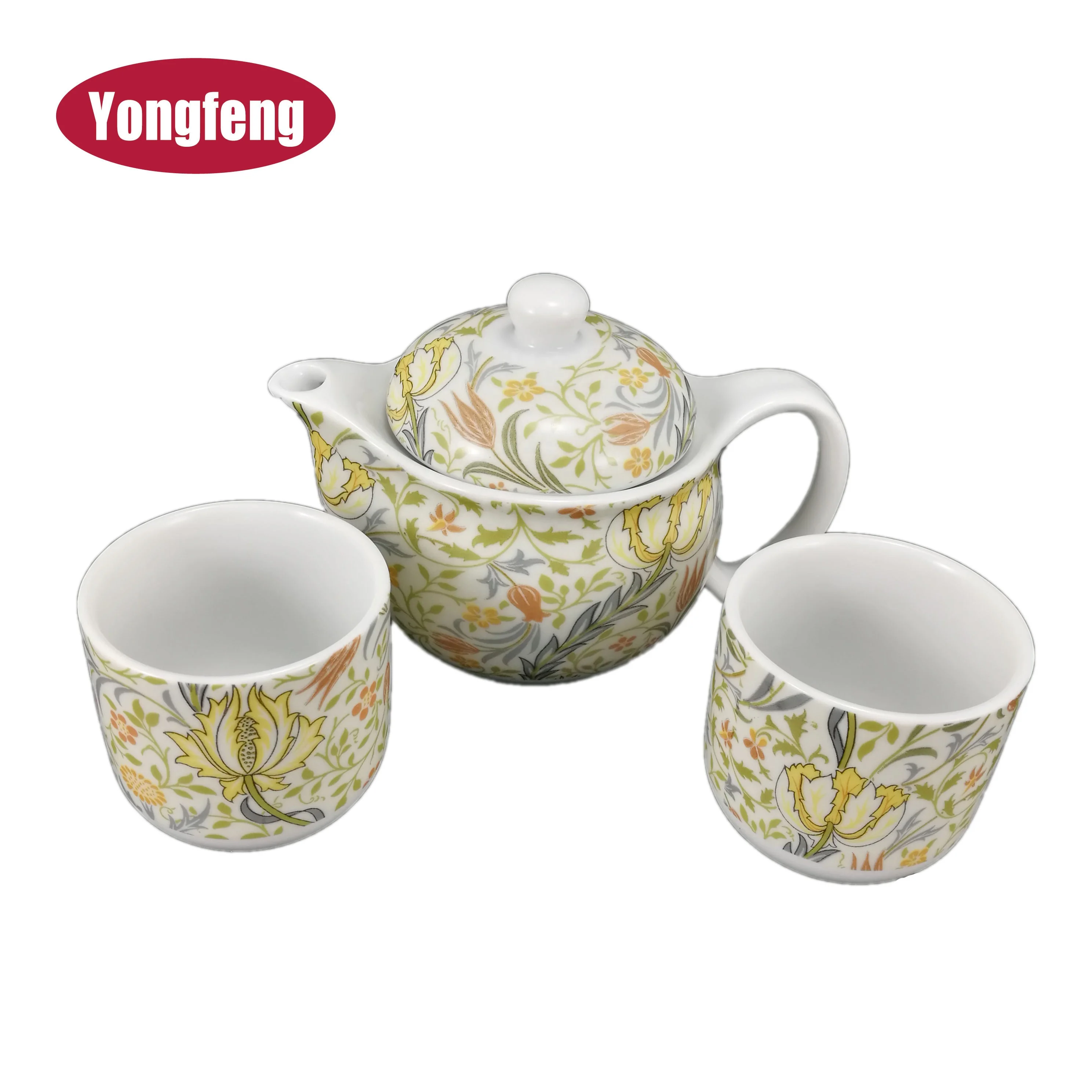 
 Прямая поставка с завода, керамический фарфоровый японский чайный набор с принтом на заказ с двумя чашками  