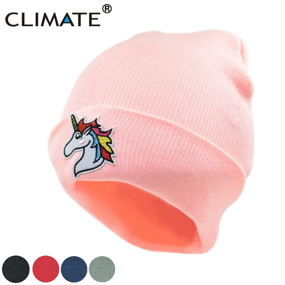 
CLIMATE Unicorn Hat Pink Unicorn Beanie Girls Women Winter Warm Hat Nice Soft Knitted Hats Winter Hat Beanie for Women Girls 