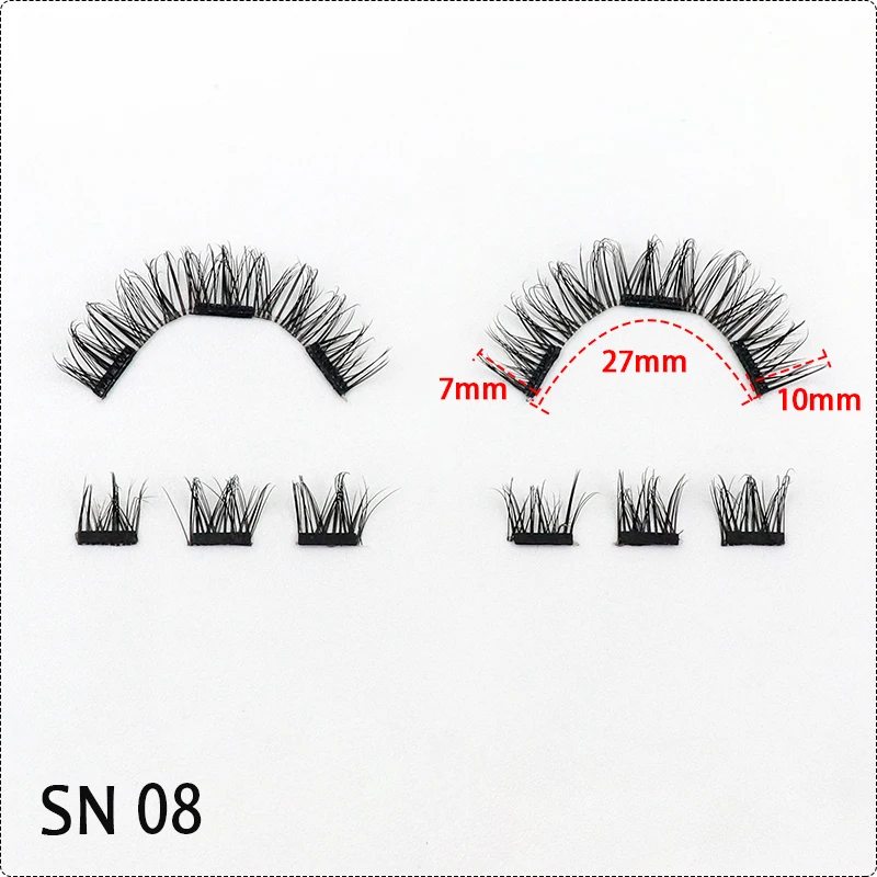 Soft Band Invisible Wholesale Quantum 3D Silk Magnetic Eye Lashes Private Label False Eyelashes No Glue No Eyeliner