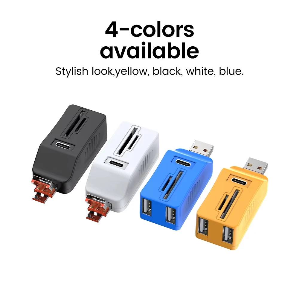 7-in-1 USB 2.0 HUB USB Type C Splitter Micro SD TF Memory Card Reader Extender Docking Station Hub 2.0 Converter for PC Laptop