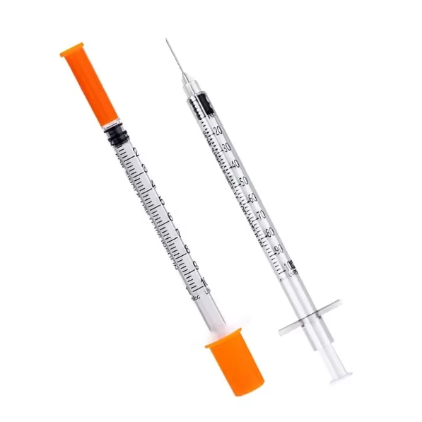 Hot Selling 0.3 ml 0.5ml 1ml Medical Disposable Insulin Syringe For Insulin injection, used to treat diabetes