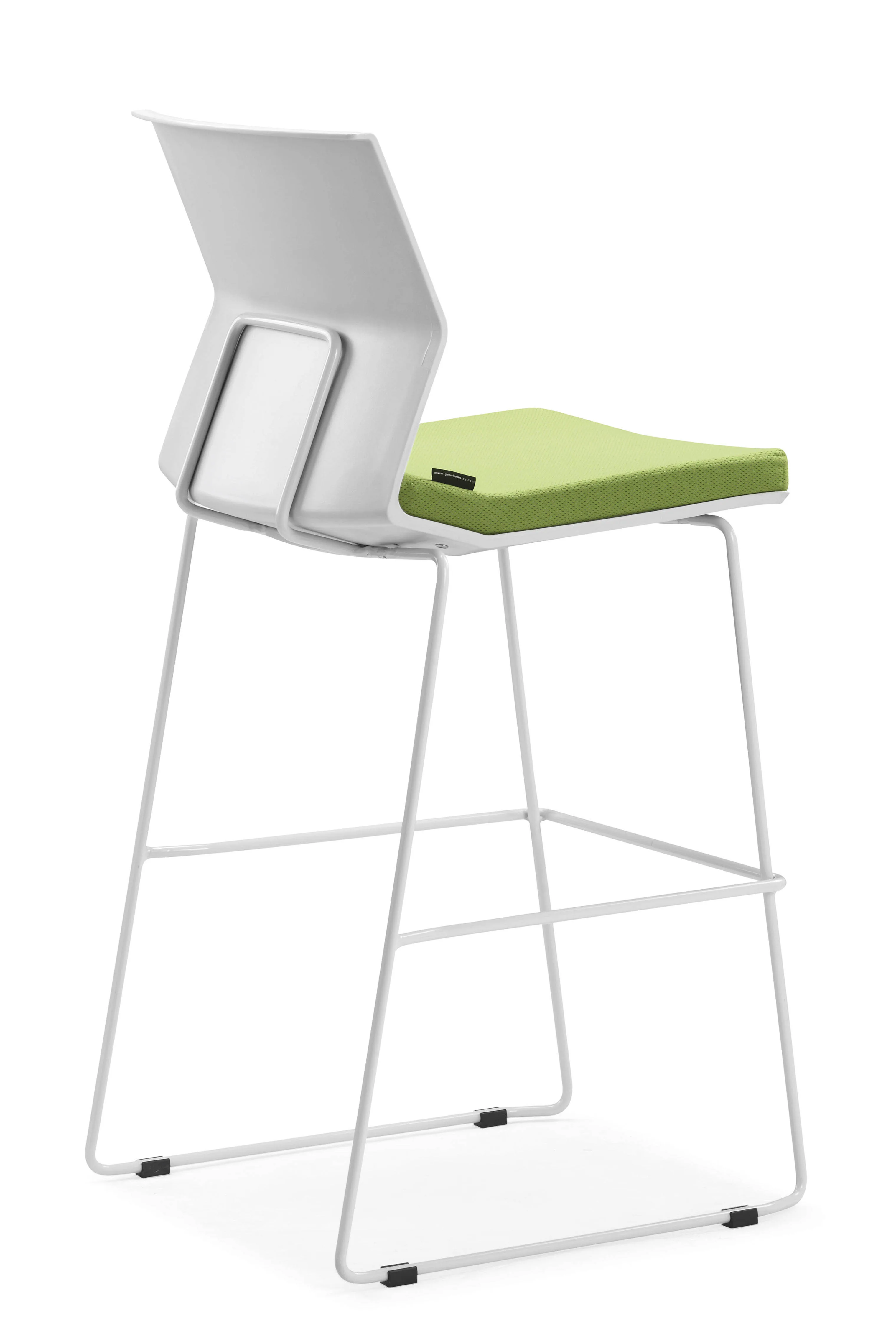 Contemporary colorful luxury design factory price promotion sled base high steel bar chair fabric seat covers metal bar stool