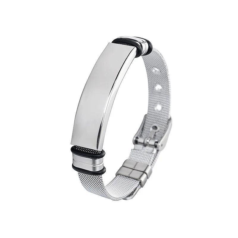 Stainless steel couple bracelet DIY jewelry titanium steel adjustable wide pendant bracelet