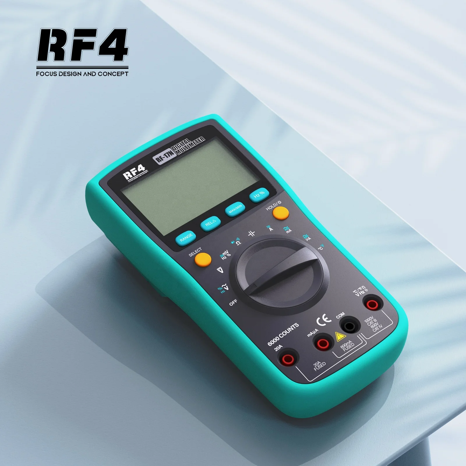 RF4 Handheld Digital Multimeter LCD Backlight Portable AC/DC Ammeter Voltmeter Ohm Voltage Tester Meter Multimetro