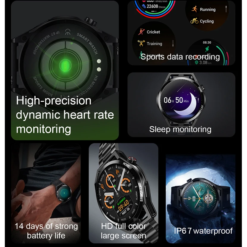 New Smart Watch NFC Door Access Control Smartwatch Bluetooth Calls Men Women Fitness Bracelet For Android IOS