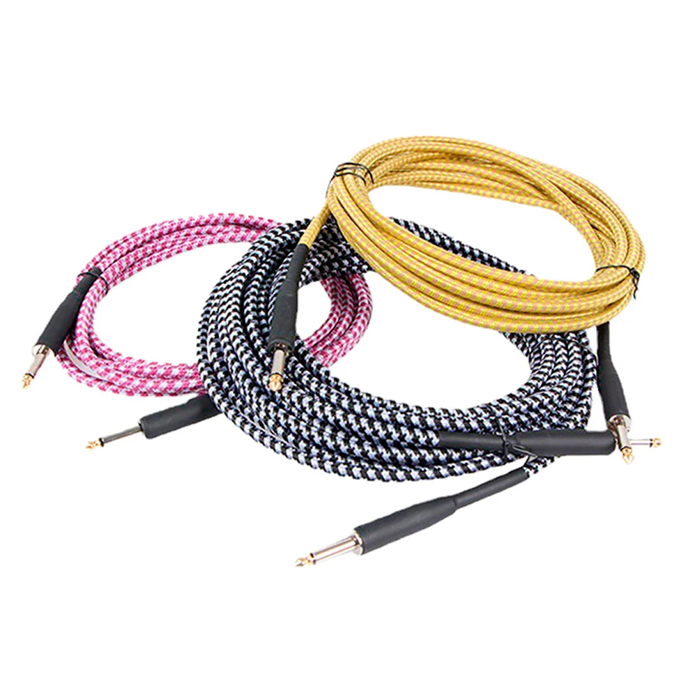Guitar Parts Connector Nylon Braid 3M 6M 10M Guitar Cable Electric Instrument Bass Amp Cord  For Bass Guitars