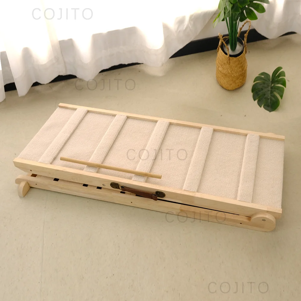 Hot selling wooden portable adjustable  foldable aluminum  bed couch small pet car ramp for dogs